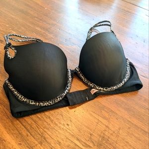Victoria's Secret Sexy Little Thing 32D Bra Black Leopard Detail